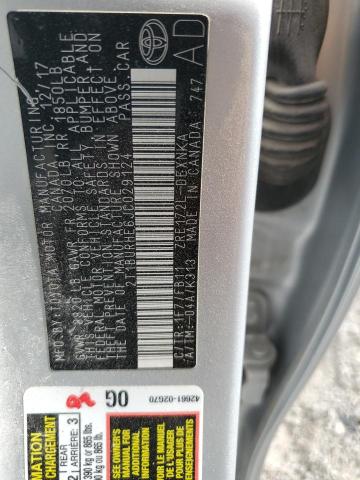 2T1BURHE6JC029124 - 2018 TOYOTA COROLLA L ვერცხლისფერი ფოტო 13