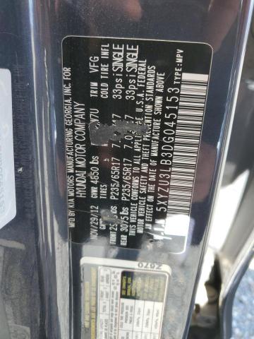 5XYZU3LB3DG045153 - 2013 HYUNDAI SANTA FE S BLUE photo 13