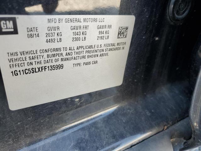 1G11C5SLXFF135999 - 2015 CHEVROLET MALIBU 1LT CHARCOAL photo 12