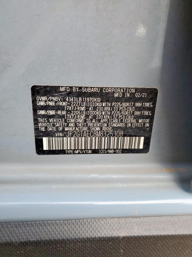 JF2GTAEC8M8325308 - 2021 SUBARU CROSSTREK PREMIUM TURQUOISE photo 13