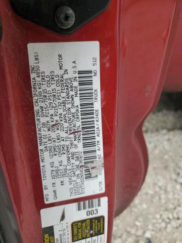 5TETX22N58Z536872 - 2008 TOYOTA TACOMA ACCESS CAB أحمر صورة 12