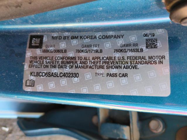 KL8CD6SA5LC402330 - 2020 CHEVROLET SPARK 1LT BLUE photo 13