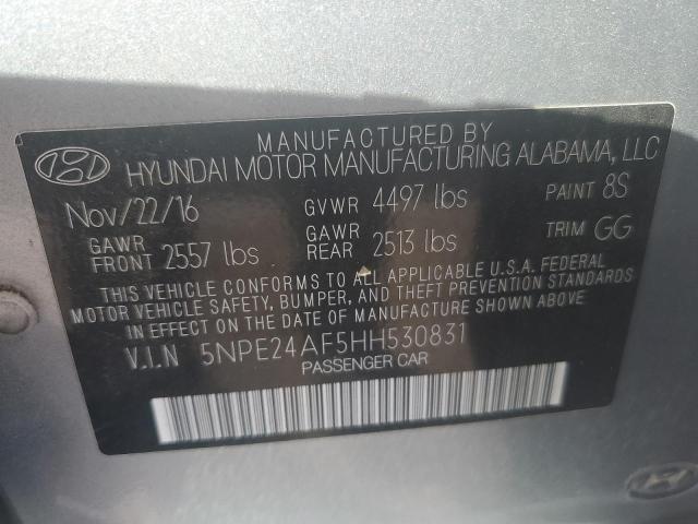 5NPE24AF5HH530831 - 2017 HYUNDAI SONATA SE GRAY photo 12