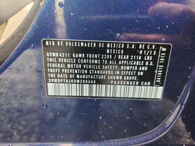 3VWDP7AJ0DM260444 - 2013 VOLKSWAGEN JETTA SE BLUE photo 13