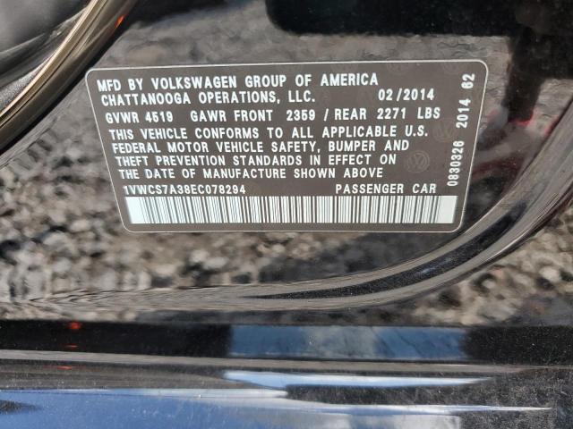 1VWCS7A38EC078294 - 2014 VOLKSWAGEN PASSAT SEL 黑色 照片 12