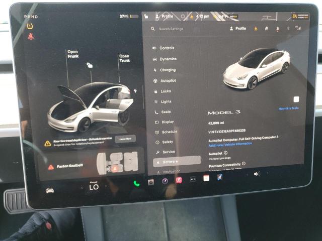 5YJ3E1EA0PF486228 - 2023 TESLA MODEL 3 Ağ foto 9