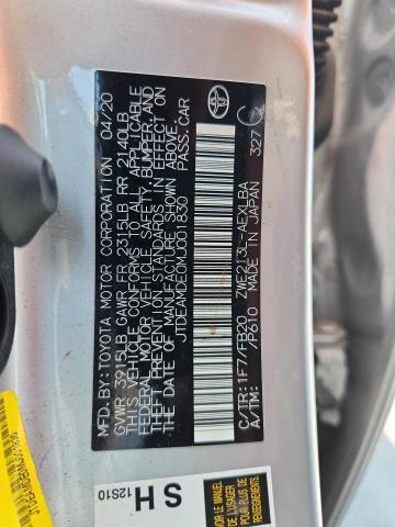 JTDEAMDE0MJ001830 - 2021 TOYOTA COROLLA LE SILVER photo 12