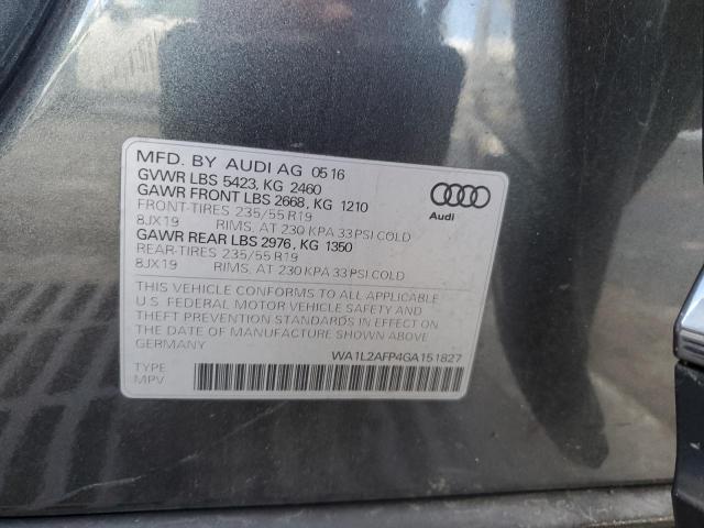 WA1L2AFP4GA151827 - 2016 AUDI Q5 PREMIUM PLUS Szary zdjęcie 13