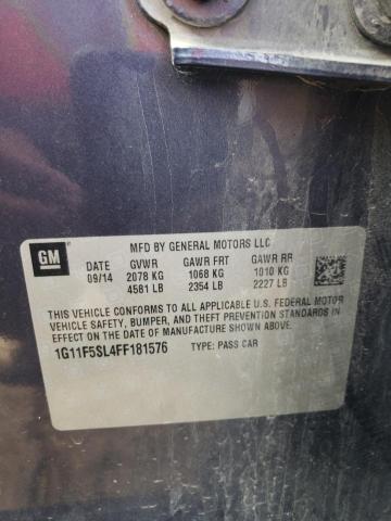 1G11F5SL4FF181576 - 2015 CHEVROLET MALIBU LTZ ლურჯი ფოტო 12