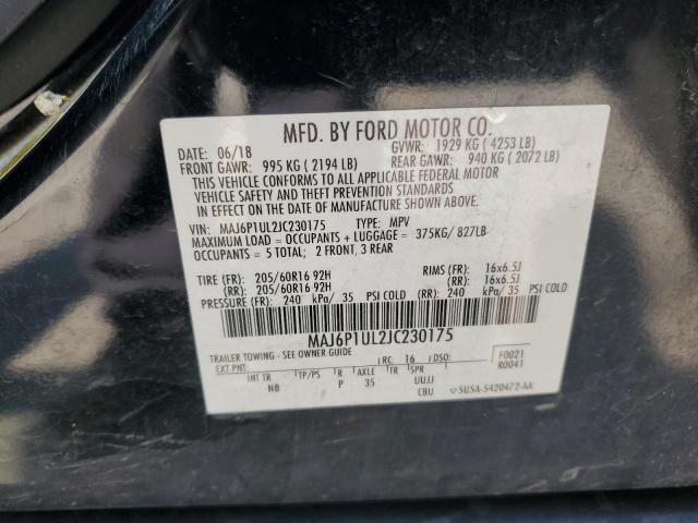 MAJ6P1UL2JC230175 - 2018 FORD ECOSPORT SE Қара фото 13