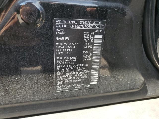 KNMAT2MV7KP556944 - 2019 NISSAN ROGUE S Czarny zdjęcie 13