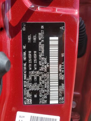 5TDHZRBH9NS206843 - 2022 TOYOTA HIGHLANDER XLE RED photo 13