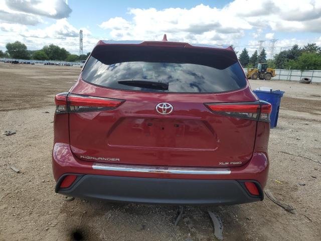 5TDHZRBH9NS206843 - 2022 TOYOTA HIGHLANDER XLE RED photo 6