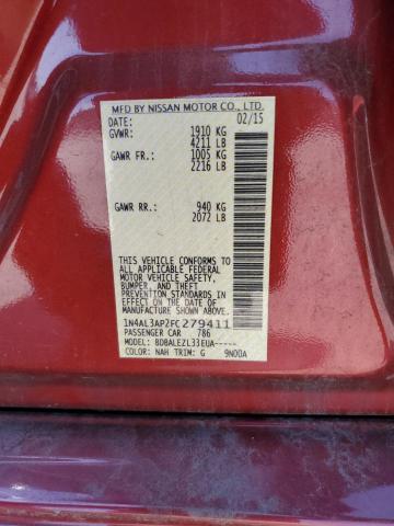 1N4AL3AP2FC279411 - 2015 NISSAN ALTIMA 2.5 RED photo 13
