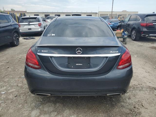 55SWF4KB8GU122808 - 2016 MERCEDES-BENZ C 300 4MATIC BLUE photo 6