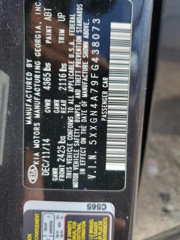 5XXGN4A79FG438073 - 2015 KIA OPTIMA EX CHARCOAL photo 13