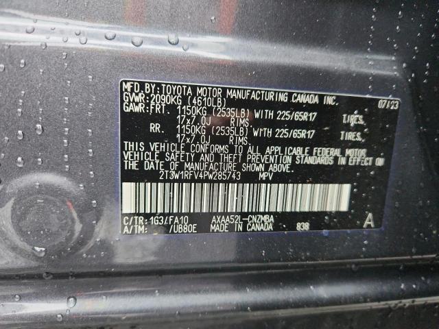 2T3W1RFV4PW285743 - 2023 TOYOTA RAV4 XLE GRAY photo 14