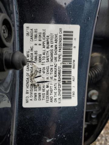 2HGFC2F78JH589377 - 2018 HONDA CIVIC EX BLUE photo 12