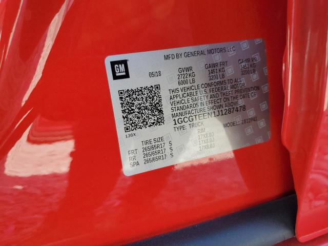 1GCGTEEN1J1287478 - 2018 CHEVROLET COLORADO ZR2 RED photo 14