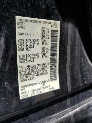 5N1BA0NDXBN618655 - 2011 NISSAN ARMADA SV BLACK photo 13