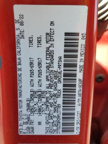 3TMDZ5BN3NM137709 - 2022 TOYOTA TACOMA DOUBLE CAB 红色 照片 13