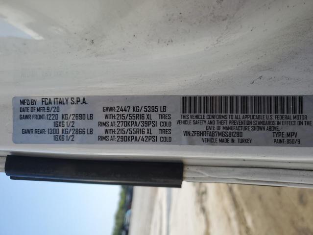 ZFBHRFAB7M6S81280 - 2021 RAM PROMASTER CITY أبيض صورة 12