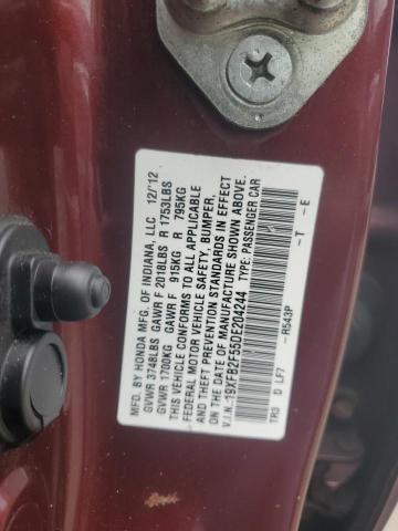 19XFB2F55DE204244 - 2013 HONDA CIVIC LX Bordo foto 12