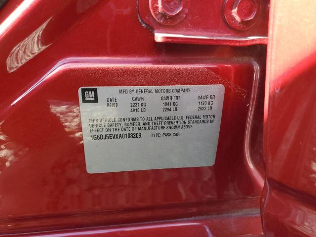 1G6DJ5EVXA0108209 - 2010 CADILLAC CTS PERFORMANCE COLLECTION Bordo fotoğraf 12