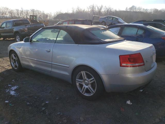 WAUDF48H18K004153 - 2008 AUDI A4 2.0T CABRIOLET QUATTRO SILVER photo 2