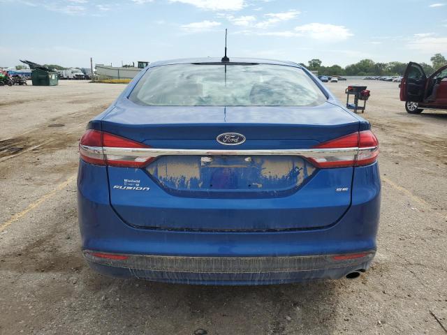 3FA6P0H71HR258911 - 2017 FORD FUSION SE BLUE photo 6