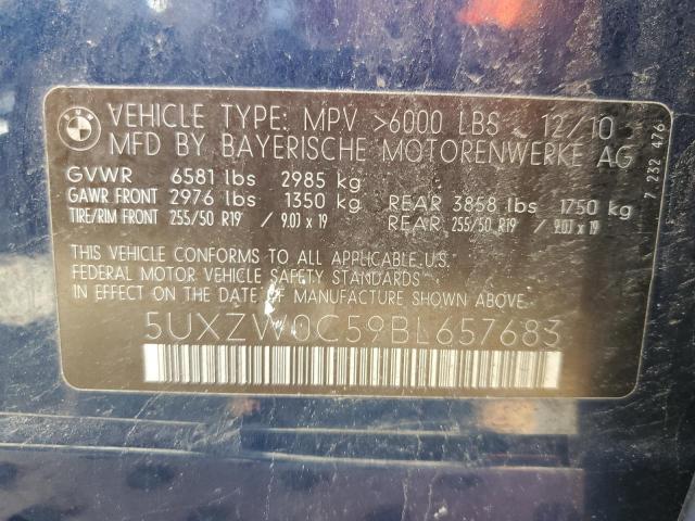 5UXZW0C59BL657683 - 2011 BMW X5 XDRIVE35D BLUE photo 13