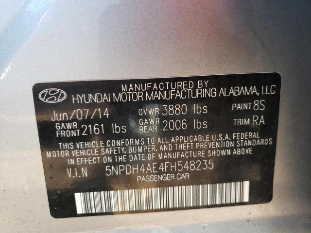 5NPDH4AE4FH548235 - 2015 HYUNDAI ELANTRA SE SILVER photo 13