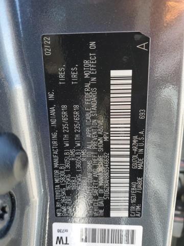 5TDGZRAH8NS546692 - 2022 TOYOTA HIGHLANDER XLE 灰色 照片 13