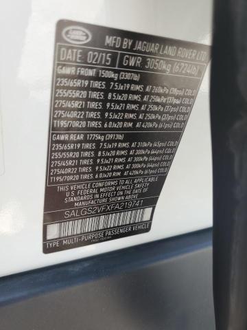 SALGS2VFXFA219741 - 2015 LAND ROVER RANGE ROVE HSE WHITE photo 13