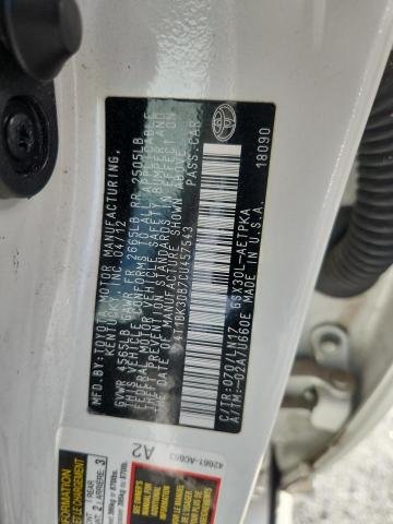 4T1BK3DB7CU457543 - 2012 TOYOTA AVALON BASE Սպիտակ լուսանկար 12