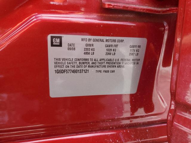 1G6DF577490137121 - 2009 CADILLAC CTS RED photo 12