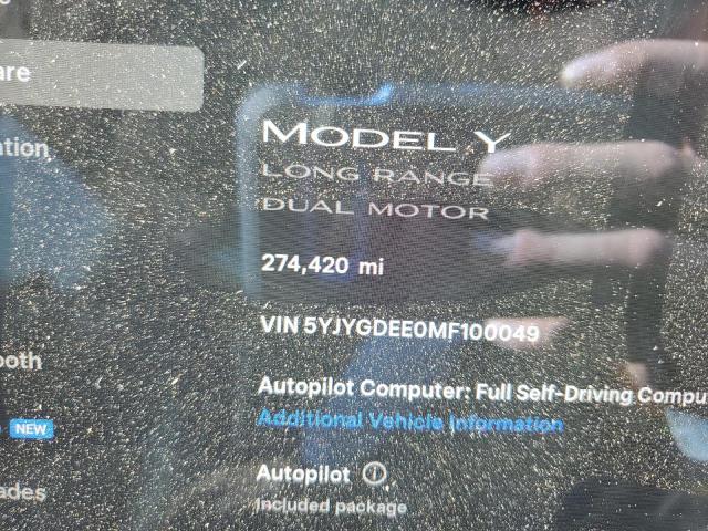 5YJYGDEE0MF100049 - 2021 TESLA MODEL Y BLACK photo 9