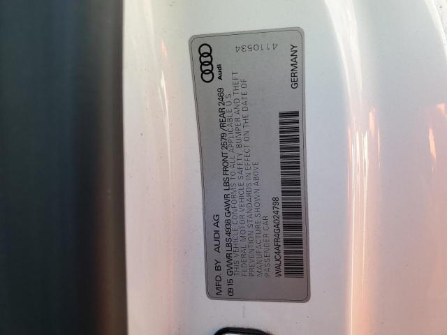 WAUC4AFR4GA024798 - 2016 AUDI S5 PREMIUM PLUS 白色 照片 12