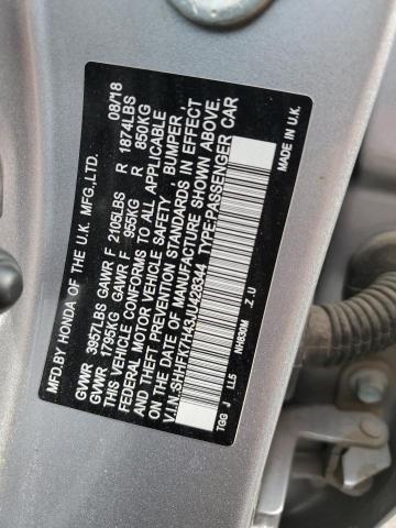 SHHFK7H43JU428344 - 2018 HONDA CIVIC SPORT 银色 照片 12