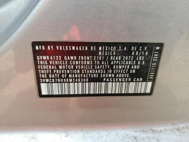 3VWCB7BU9KM248308 - 2019 VOLKSWAGEN JETTA S SILVER photo 12