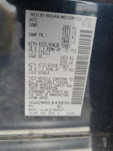 5N1AR2MN9DC649890 - 2013 NISSAN PATHFINDER S ლურჯი ფოტო 13