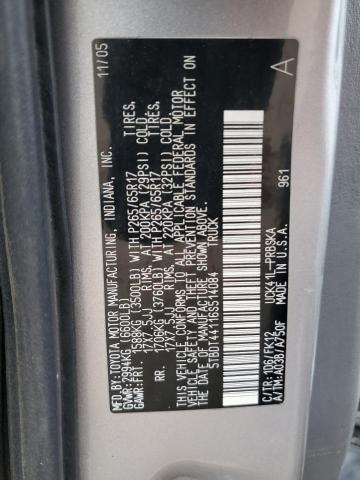 5TBDT44116S514084 - 2006 TOYOTA TUNDRA DOUBLE CAB SR5 GRAY photo 12