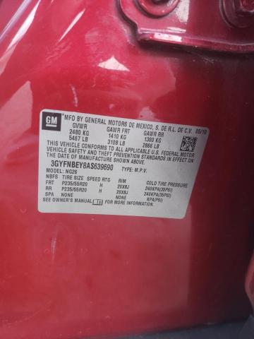 3GYFNBEY8AS639690 - 2010 CADILLAC SRX PERFORMANCE COLLECTION Czerwony zdjęcie 12