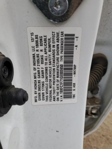 19XFC1F71GE005950 - 2016 HONDA CIVIC EXL 白色 照片 12