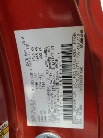 4A37L2EF6BE002983 - 2011 MITSUBISHI ECLIPSE SPYDER GS 勃艮第红 照片 12