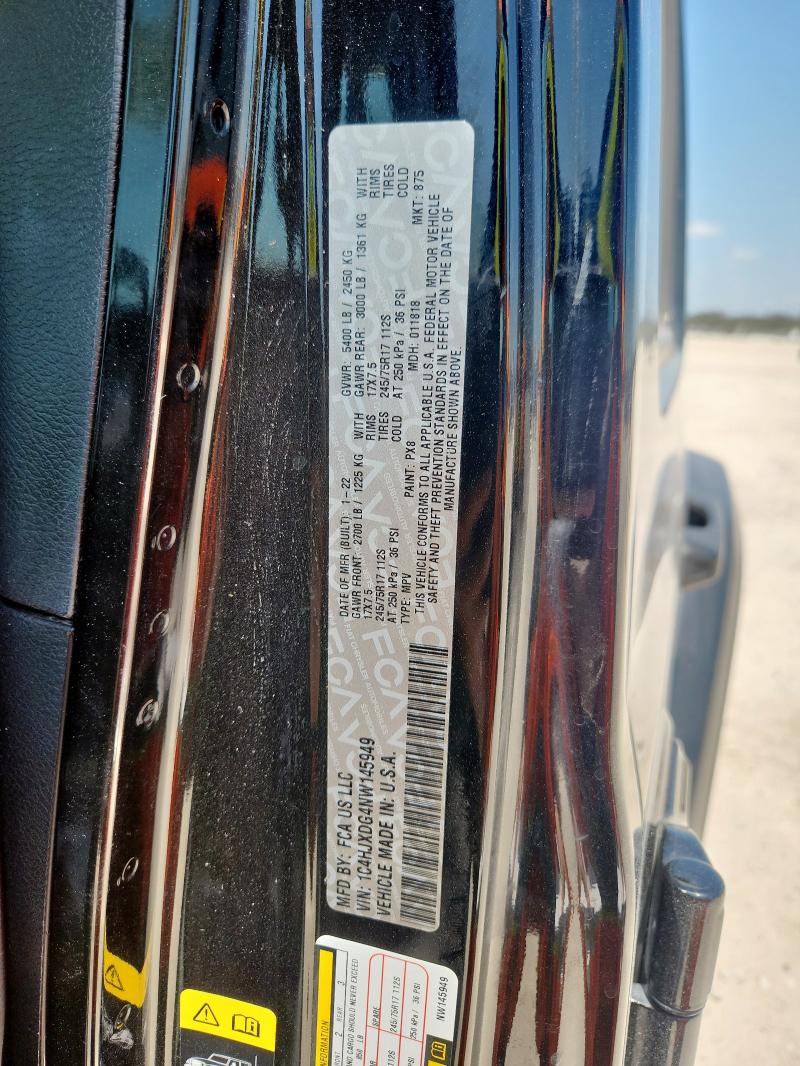 1C4HJXDG4NW145949 - 2022 JEEP WRANGLER U SPORT BLACK photo 13