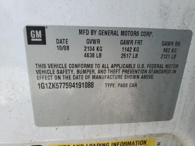 1G1ZK577594191088 - 2009 CHEVROLET MALIBU LTZ თეთრი ფოტო 12