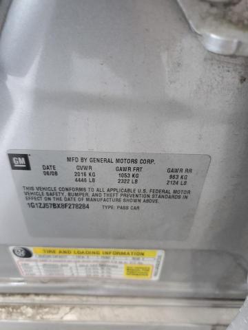 1G1ZJ57BX8F278284 - 2008 CHEVROLET MALIBU 2LT SILVER photo 12