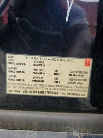 5YJSA1AG9DFP08343 - 2013 TESLA MODEL S ლურჯი ფოტო 12