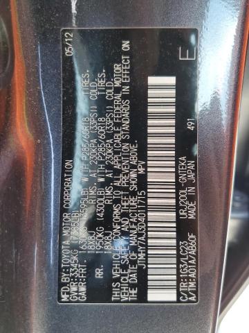 JTMHY7AJ3D4011715 - 2013 TOYOTA LAND CRUIS GRAY photo 13